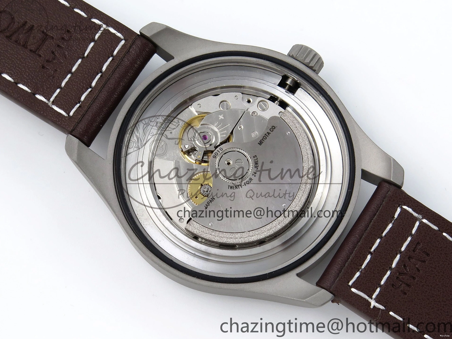 MIROTIME 1224 Pilot Mark XVIII Titanium BLSF 1:1 Best Edition Black Dial on Brown Leather Strap MIYOTA Popular 7020